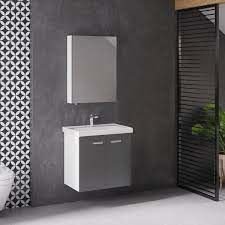 Denko Terra 60 cm MDF Beyaz Banyo Dolabı Takımı