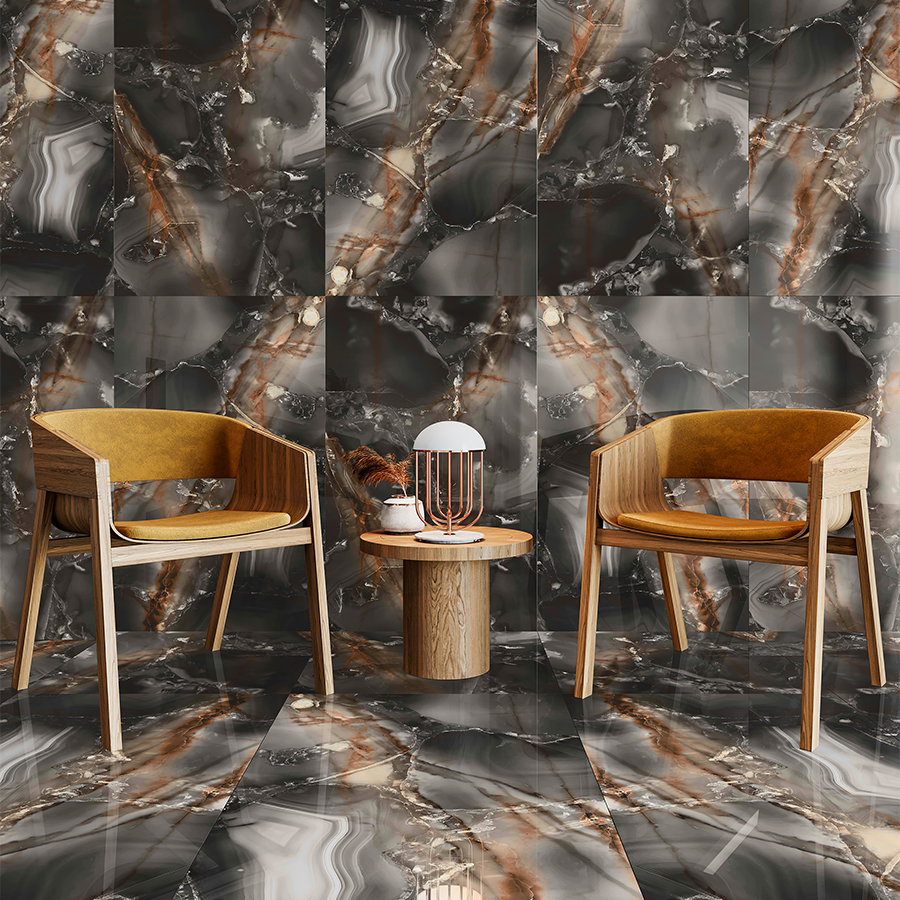 BİEN SERAMİK FAYANS  60*120 PARLAK BLACK ONYX (1KUTU 2,16 m2)
