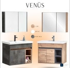 KARE VENÜS 80 CM MDF BANYO DOLABI TAKIMI